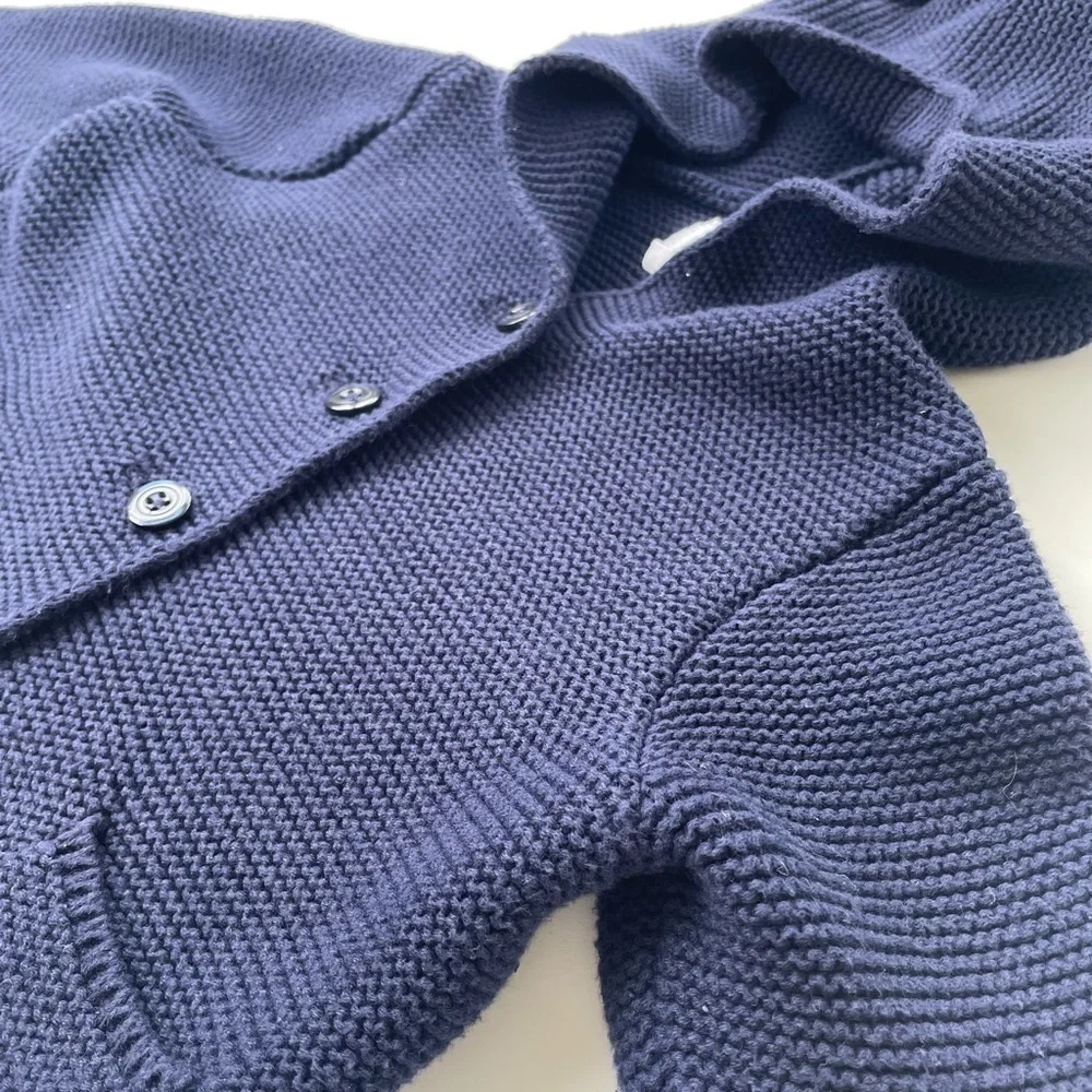 Baby GAP Navy Brannan Bear Cardigan Sweater 18-24 months UNISEX EUC
